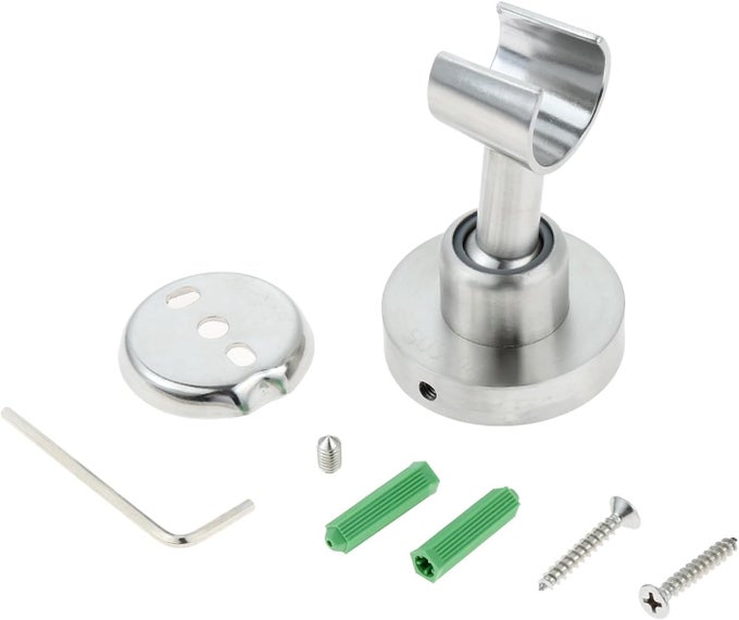 SHOWER HEAD HOLDER 304 STAINLESS STEEL SHOWER HEAD BRACKET 360 DEGREE ANGLE ADJUSTABLE BATHROOM SHOWER SPRAY HOLDER WITH MOUNTING SCREWS