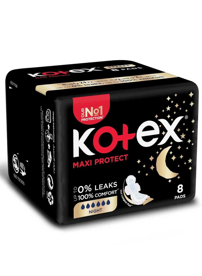 كوتكس فوط ماكسي بروتيكت السميكة للحماية الليلية 8 فوط صحية - Image 2