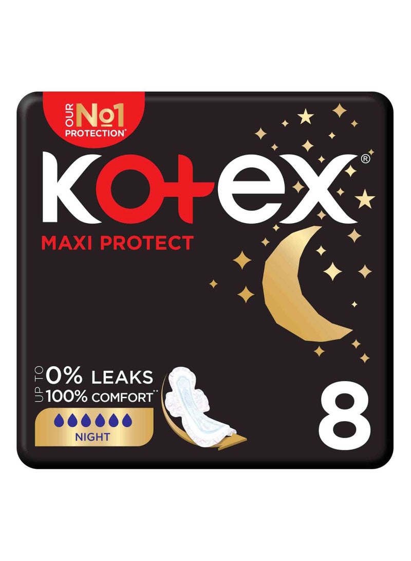 كوتكس فوط ماكسي بروتيكت السميكة للحماية الليلية 8 فوط صحية - Image 1