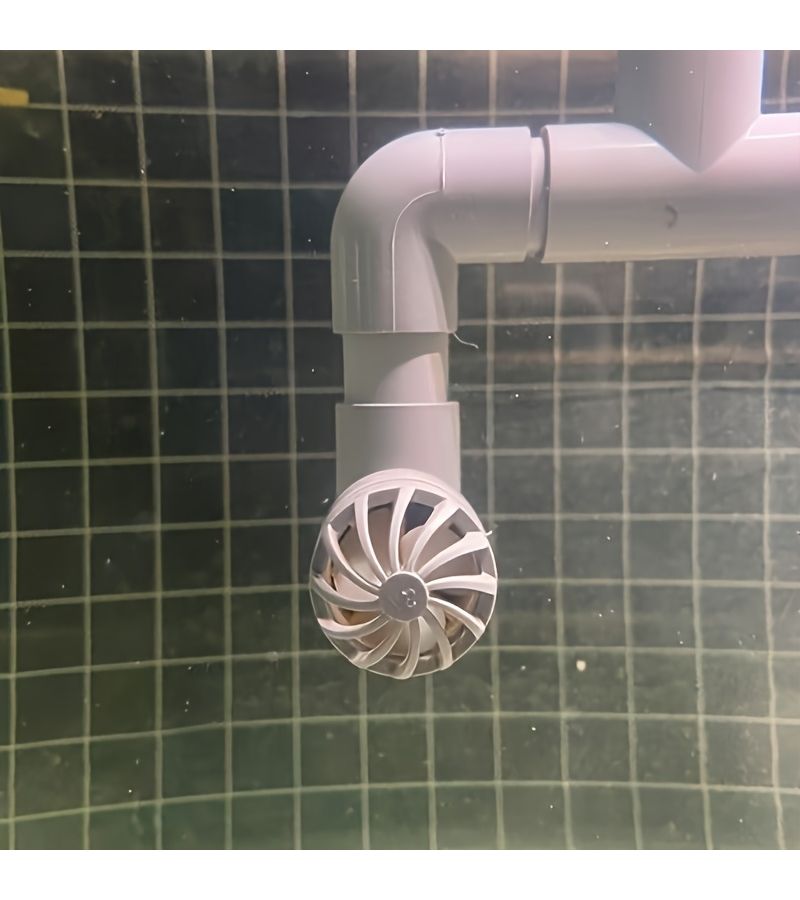 White Inner Diameter 32mm Direct Type Aquarium Outlet Rotating Fan Connector PVC Pipe Accessory for Small Fish Tanks - Image 3