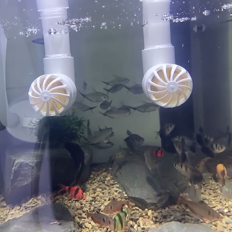 White Inner Diameter 32mm Direct Type Aquarium Outlet Rotating Fan Connector PVC Pipe Accessory for Small Fish Tanks - Image 1