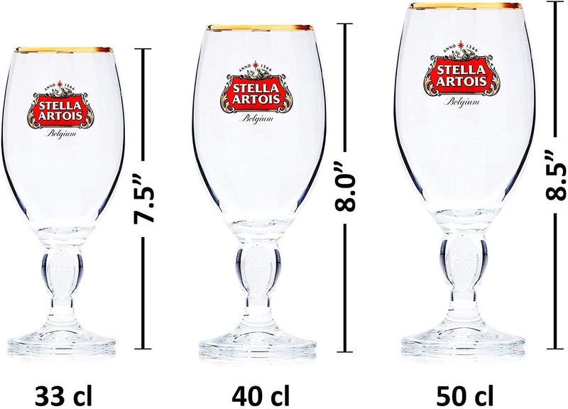 Stella Artois 2-Pack Original Glass Chalice, 33cl - Classic Beer Glasses - Image 3