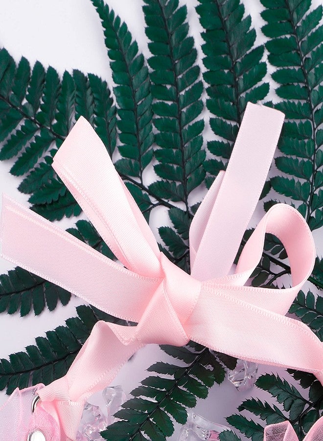 MILAKOO Pink Wedding Lace Heart Floral Choker Necklaces Adjustable&Strecth Lace Bracelet for Bridal - Image 4