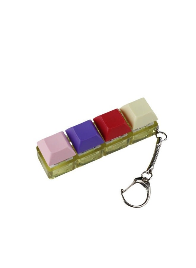 Press Transparent Candy Color 2 Holes 3 Holes 4 Holes Can Be Freely Matched With High Special Black Black Tea Green Axis Keyboard Shaft Experience Device-Color:4-hole Yellow Transparent Green Shaft Without Lamp  - Image 1