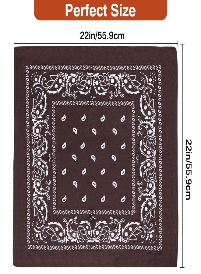Raylarnia 100% Cotton Large Bandanas for Men and Women, 22 Inch Paisley Bandana with Multiple Colors (Black/Khaki/Brown) - Image 3