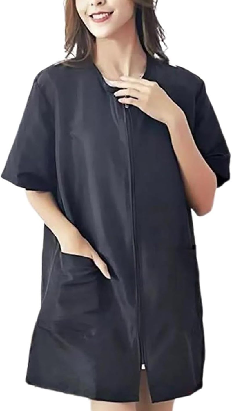 Antihair Hairdressing Apron Short/Long Sleeve Work Coat With Pocket For Salon And Pet Shops Hair Styling Work Coat Grooming Apron - Image 1