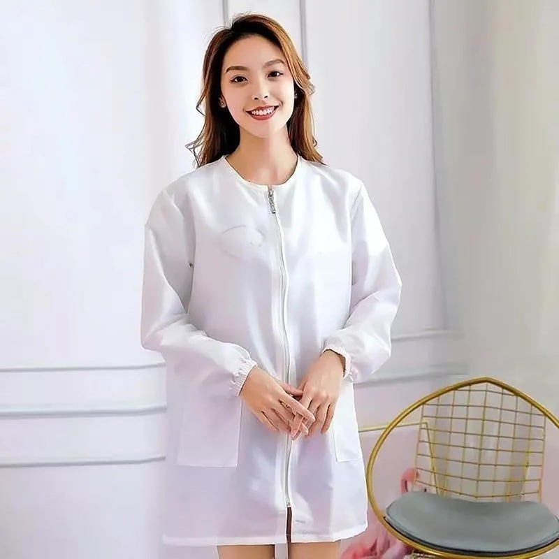 Antihair Hairdressing Apron Short/Long Sleeve Work Coat With Pocket For Salon And Pet Shops Hair Styling Work Coat Grooming Apron - Image 2
