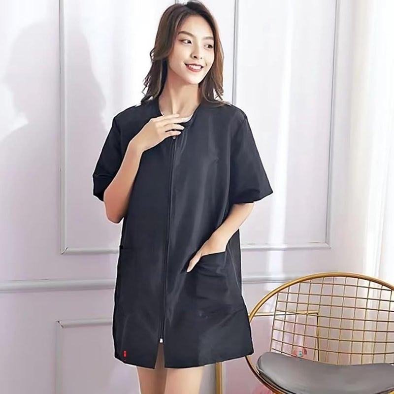 Antihair Hairdressing Apron Short/Long Sleeve Work Coat With Pocket For Salon And Pet Shops Hair Styling Work Coat Grooming Apron - Image 4