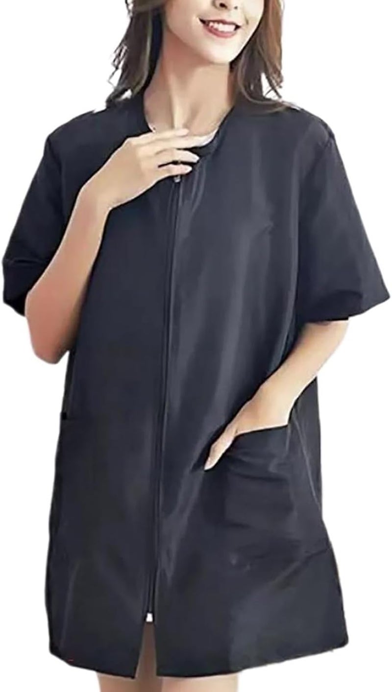 Antihair Hairdressing Apron Short/Long Sleeve Work Coat With Pocket For Salon And Pet Shops Hair Styling Work Coat Grooming Apron - Image 3
