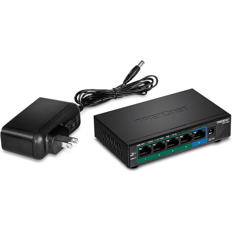 TRENDnet 5-Port Gigabit PoE+ Switch, 32W PoE Power Budget, 10Gbps Switching Capacity, IEEE 802.1p QoS, DSCP Pass-Through Support, Fanless, Wall Mountable, Lifetime Protection, Black, TPE-TG52 - Image 5