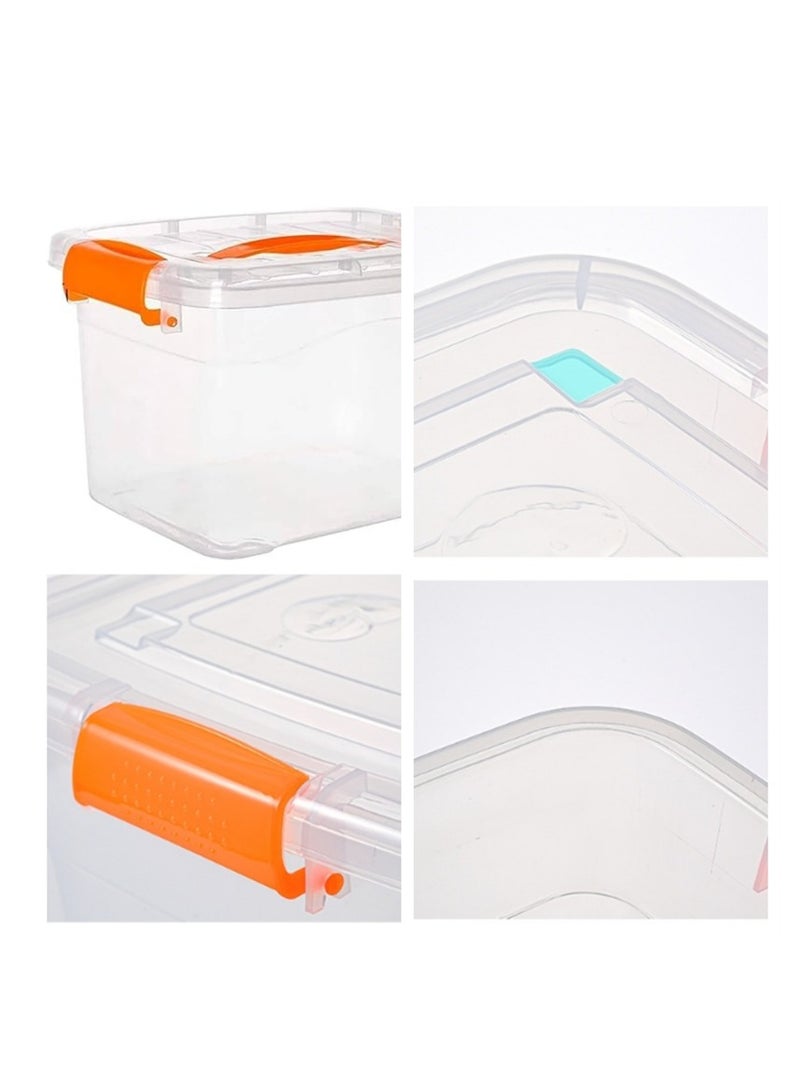 4pcs Plastic Storage Boxes, 15L Clear Stackable Containers With Lockable Lids, Clear Plastic Organizer – Transparent Box Storing Toys, Shoes, Kitchen Items, Snacks, Tools, Medicine  - Image 3