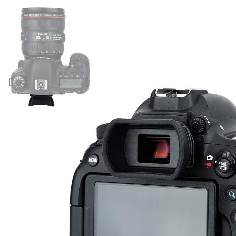 JJC EB Ef Eyecup Eyepiece Eyeshade for Canon T8i T7i T6s T6i T5i SL3 SL2 T7 T6 T5 T3 5D Mark II 6D Mark II 90D 80D 77D 70D 60D 60Da Viewfinder Replace Canon EB Ef Cup Soft Silicone Extended Design - Image 2