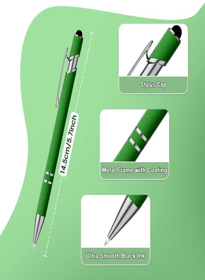 TechMark Ballpoint Pen with Stylus Tip, Soft Touch Click Metal Pen, Smooth Writing Black Ink, for Touch Screens, 12 Pack (Mixed Colors) - Image 2