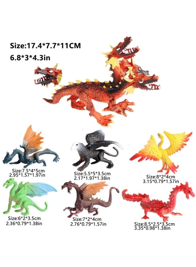 Double Headed Dragon Set Fantasy Mythological Model Figures Desktop Decoration Gift - Image 3
