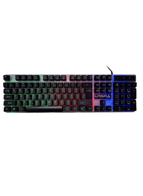 Gaming Keyboard BA-505 with Rainbow Color LED Lighting and Plastic Gaming Surface - Easy and comfortable to use.