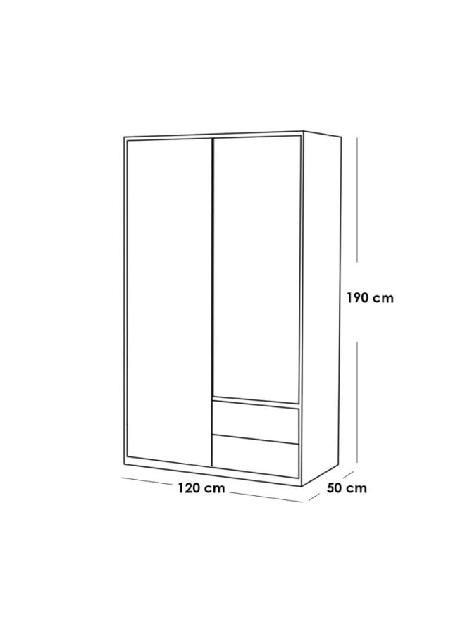 ريترو RA056 دولاب 120×190×50سم - أبيض×بني - Image 5