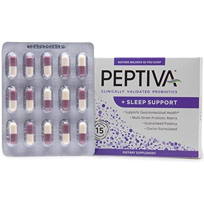 Peptiva 26 Billion CFU Probiotic and Sleep Support - Clinically Validated Multi-Strain Probiotic - Lactobacillus and Bifidobacterium, Melatonin - 15 Count - Image 2