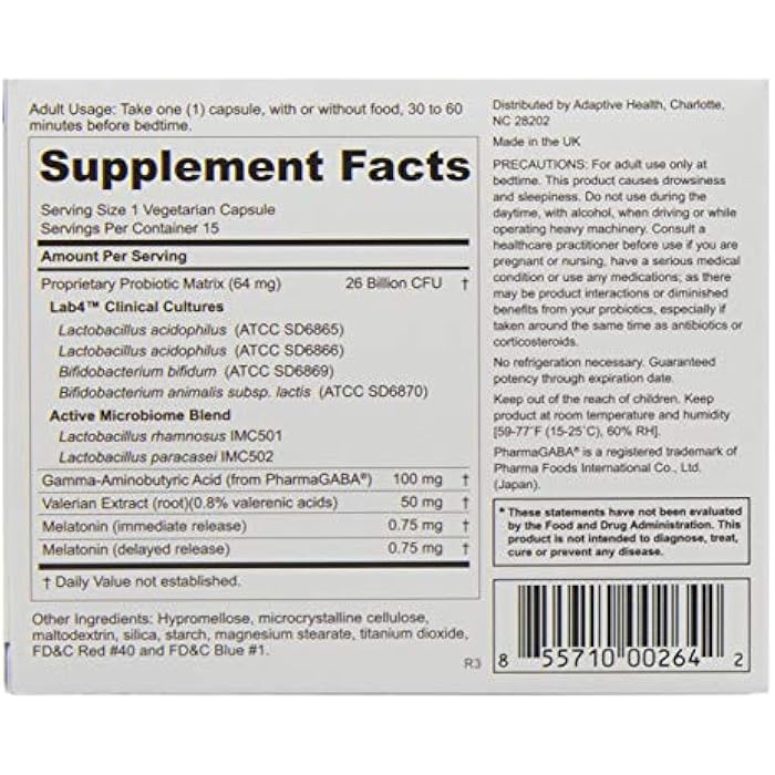 Peptiva 26 Billion CFU Probiotic and Sleep Support - Clinically Validated Multi-Strain Probiotic - Lactobacillus and Bifidobacterium, Melatonin - 15 Count - Image 3