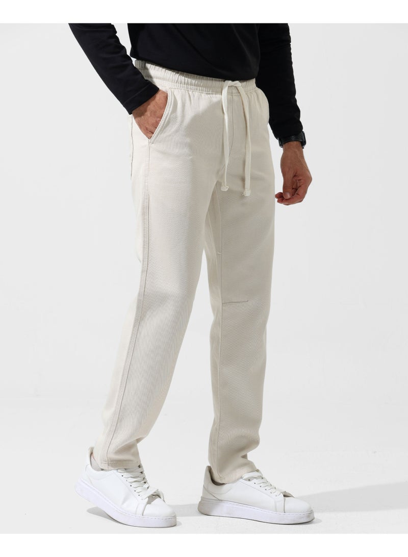 Dott Men's Drawstring Straight Fit Gabardine Pants - Image 2