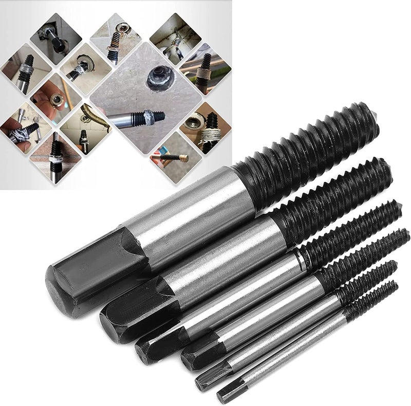 yadav 5PCS Screw Extractor Drill Bits Guide Broken Damaged Bolt Remover Set - Image 4