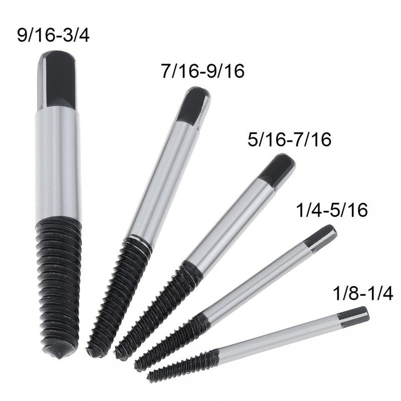 yadav 5PCS Screw Extractor Drill Bits Guide Broken Damaged Bolt Remover Set - Image 3
