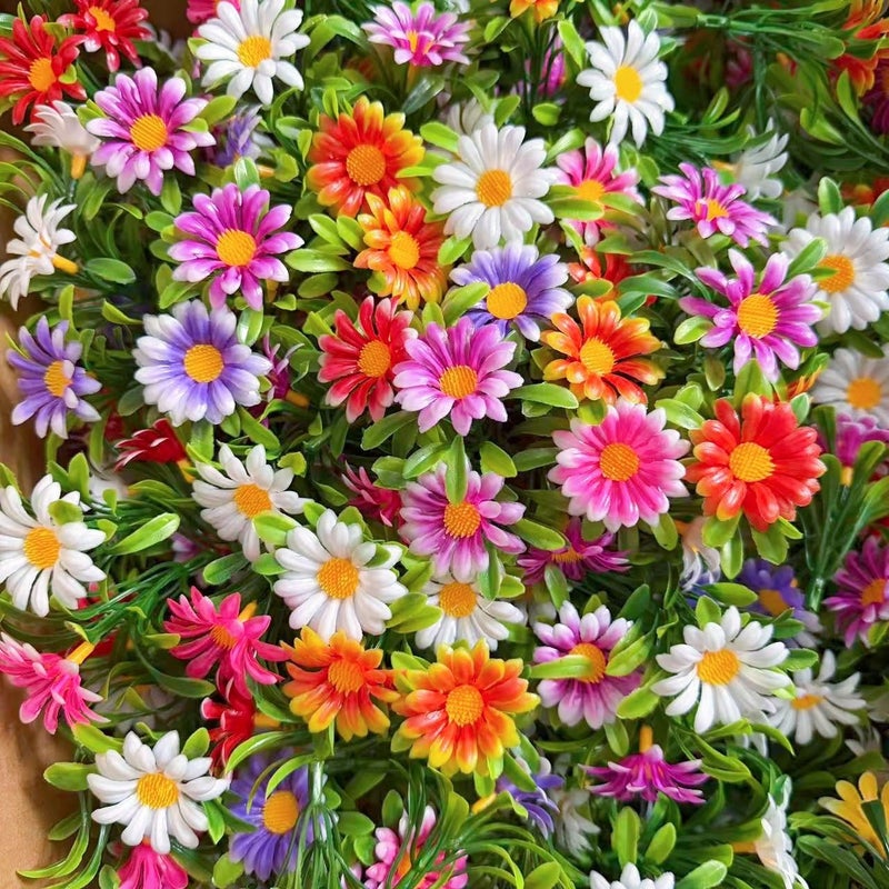 6 Pcs Mixed Color Artificial Daisies Wreath Material Dollhouse Decor DIY Plant Wall Accessories Outdoor Garden Decor - Image 3