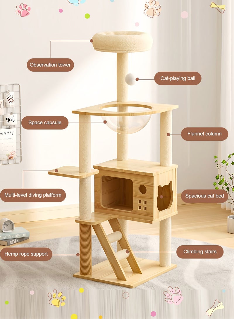 كيدل كبسولة مساحة كبيرة شجرة القطة منزل القطة تسلق الإطار - Image 2