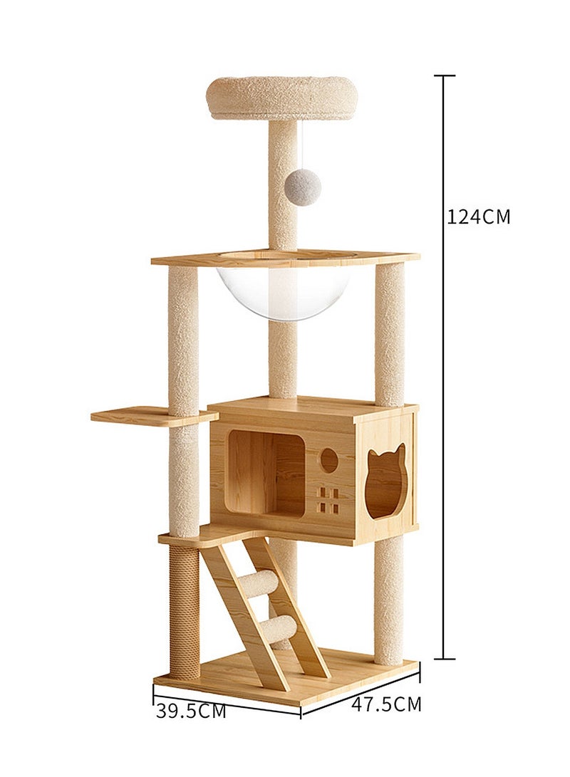 كيدل كبسولة مساحة كبيرة شجرة القطة منزل القطة تسلق الإطار - Image 4