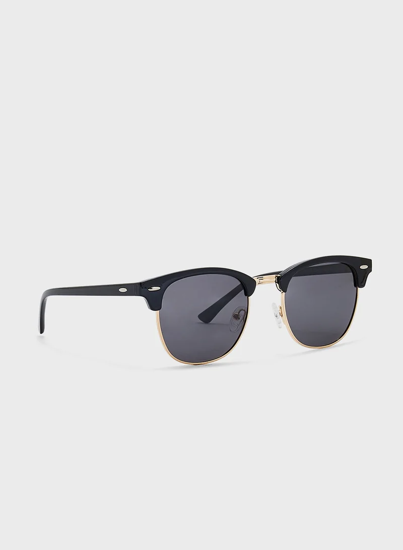 روبرت وود Polarized Lens Classic Clubmaster Sunglasess