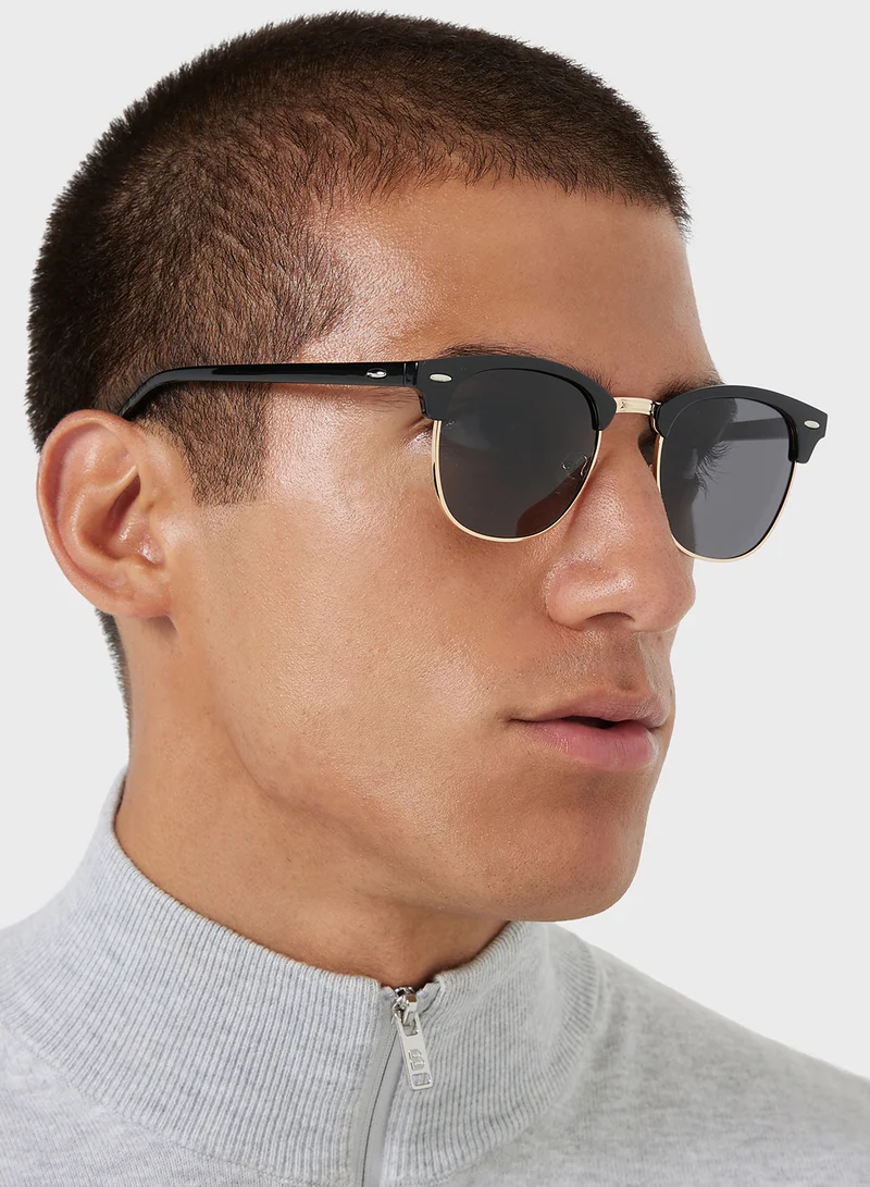 روبرت وود Polarized Lens Classic Clubmaster Sunglasess