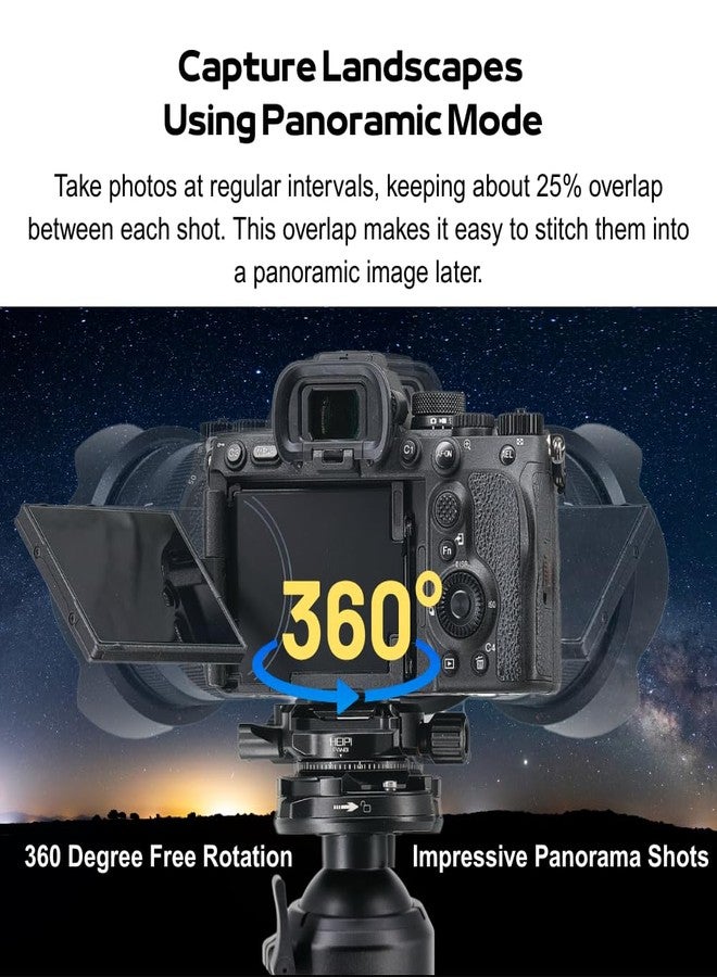 HEIPI Panoramic Panning Base, 360-Degree Camera Mount, Dual L-Brackets for VR and Astrophotography - Image 4
