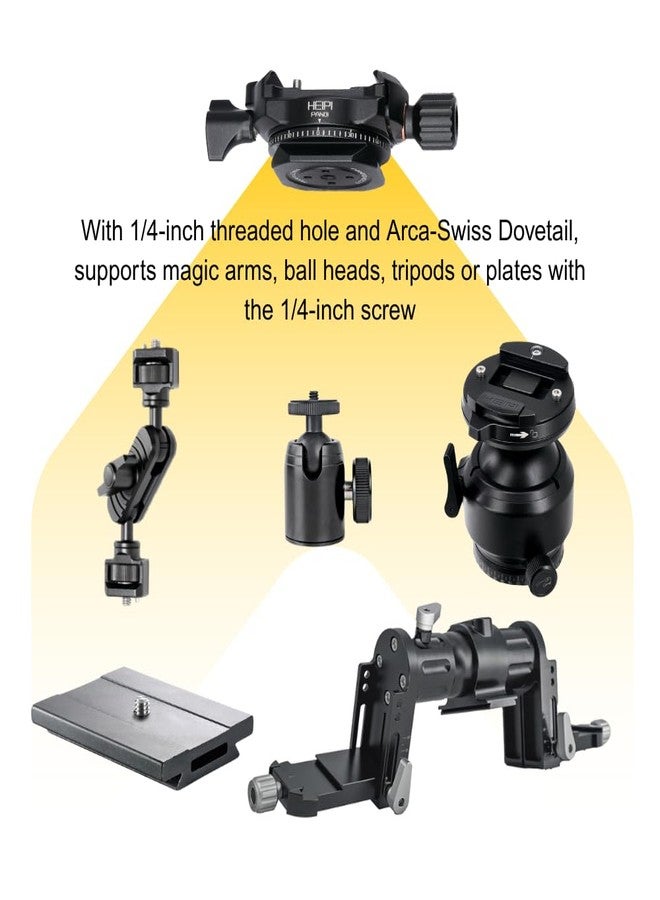HEIPI Panoramic Panning Base, 360-Degree Camera Mount, Dual L-Brackets for VR and Astrophotography - Image 5