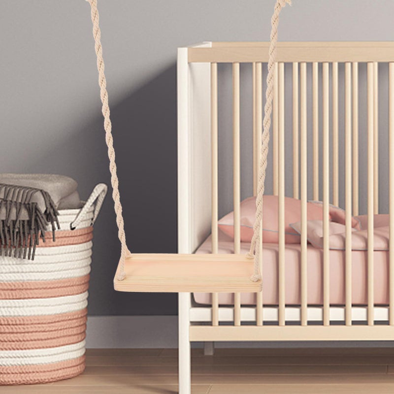 Wooden Swing Photography Prop Natural Portable Lightweight for Indoor Outdoor Photoshoots - Image 3