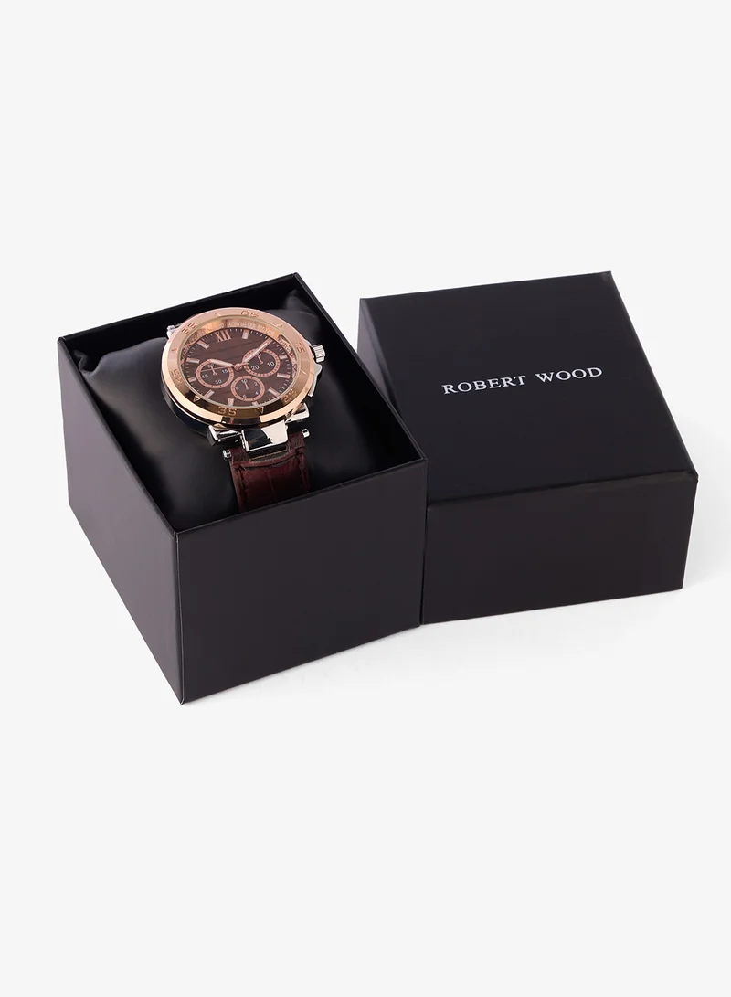 Robert Wood  Croc Emboss Strap Analogue Watch for Men | Best Price UAE