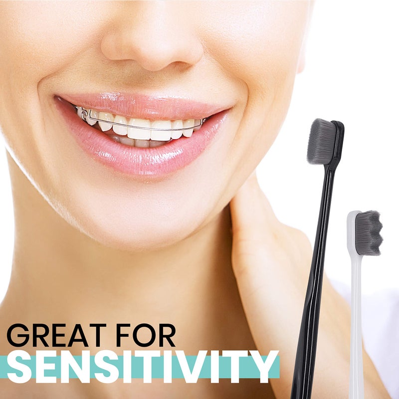 Lingito فرشاة أسنان فحمية ناعمة للغاية - فرشاة نانو للثة الحساسة (عبوة 4)  - Image 3