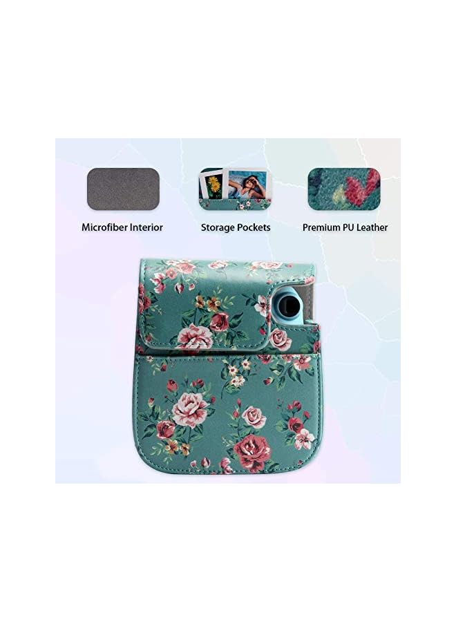 Delfino Protective Case for  Instax Mini 11 Camera, Premium Vegan Leather Bag Cover with Removable Adjustable Strap for Photographers  - Image 2
