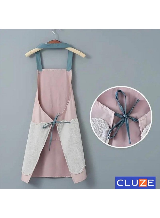 CLUZE Cute Cartoon Waterproof Apron Two Sides Coral Fleece Hand Wipeable Apron Kitchen Supplies Pack of 2 - Image 2