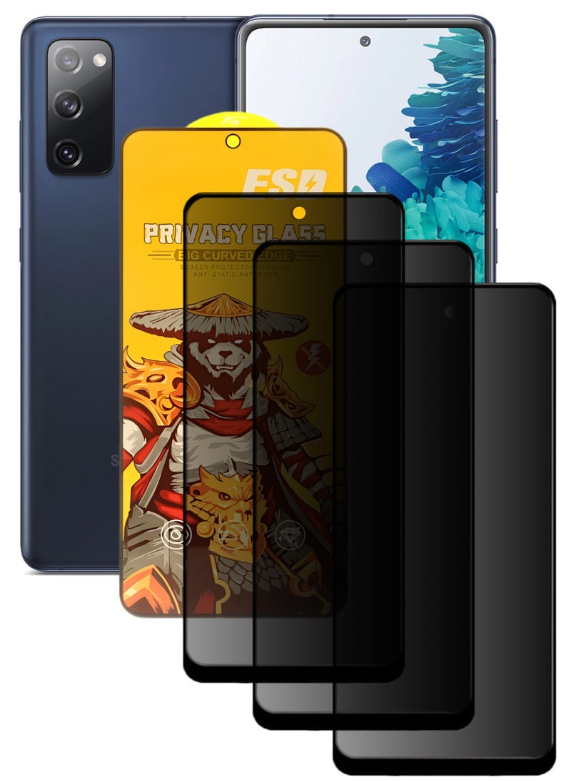 ESD 3 Pieces Tempered Dustproof Privacy Glass Screen Protector Compatible For Samsung Galaxy S20 FE - Image 1