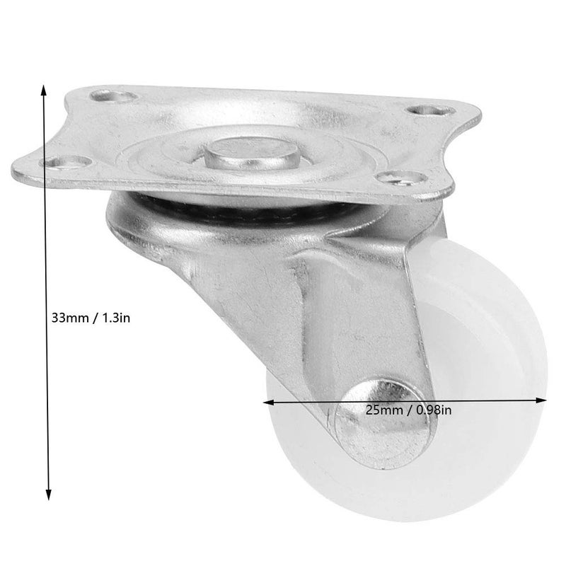 4 Pcs 1 Inch Nylon Furniture Casters 20Kg Capacity Smooth Rotation Long Life For Cart - Image 4