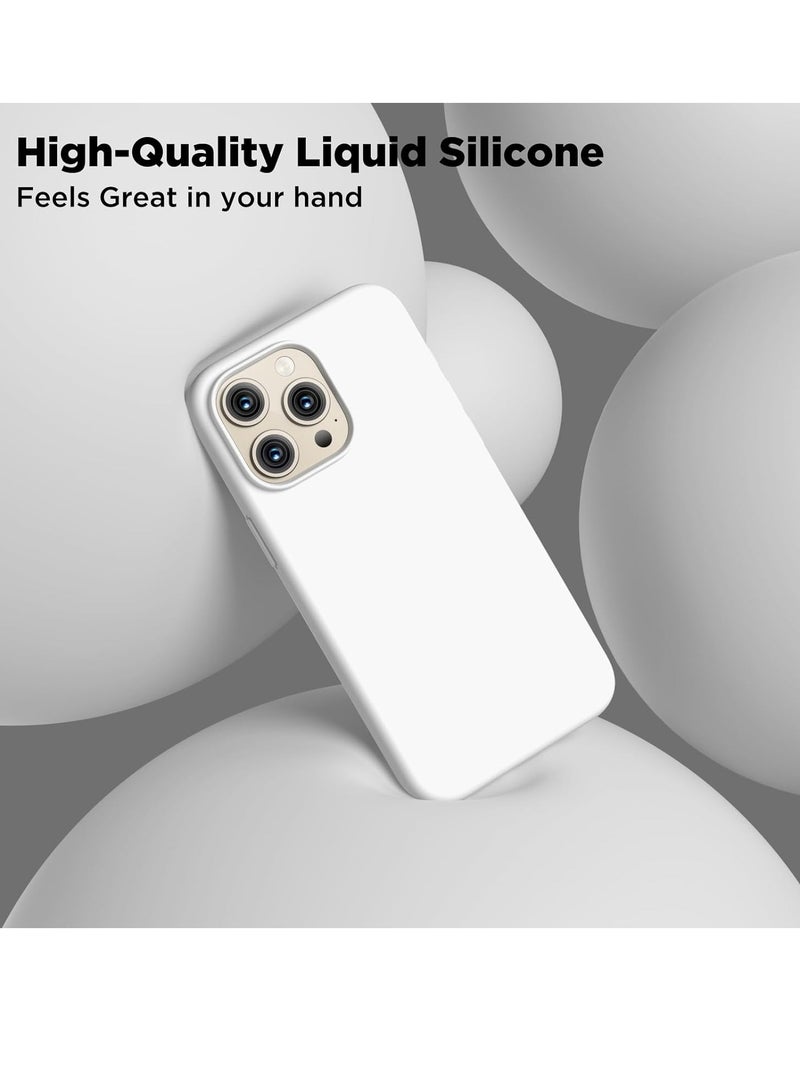 ELTRAZONE Compatible with iPhone 15 Pro Max Case, Liquid Silicone Case, Full Body Shockproof Protective Cover Slim Thin Phone Case with Soft Anti-Scratch Microfiber Lining, 6.7 inch-White - Image 5