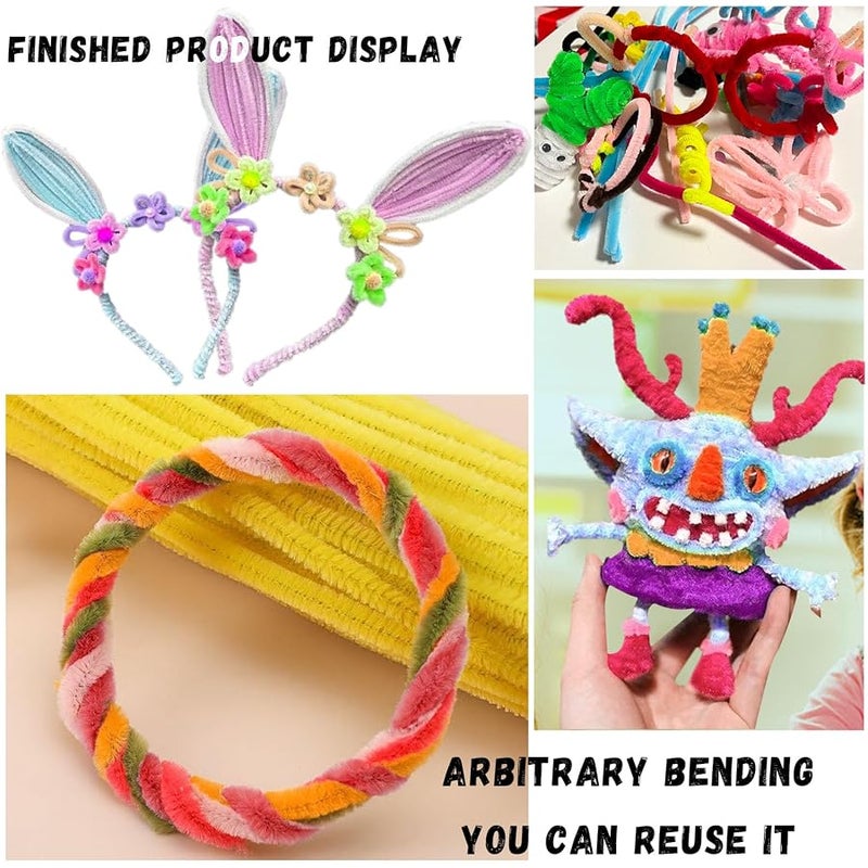 VZF Pipe Cleaners, 200 Pieces Multi Colored, Craft Pipe Cleaners, Arts & Crafts, Craft Supplies, Art Supplies, Steel Wire, Part Number -PC200, MultiColor - Image 4