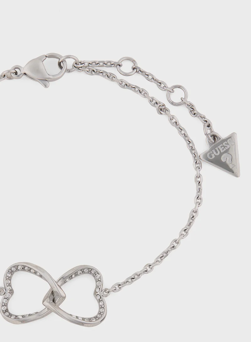 GUESS Mon Amour Two Hearts Bracelet