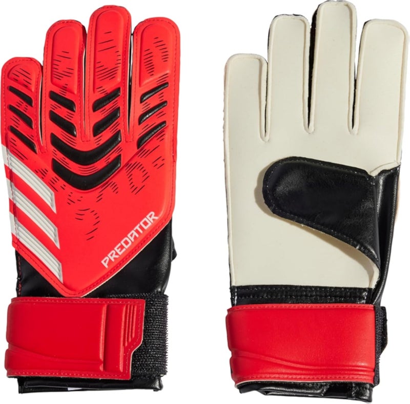 adidas pred gl trn j black,lucid red,white football/soccer goalkeeper gloves (w/o fingersave) for junior boys and girls size 6.5