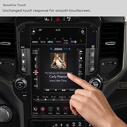 INNOSURE 9H Tempered Glass Screen Protector Designed for 2019 2020 2021 2022 2023 TRX Uconnect Dodge Ram 1500 2500 3500 12 Inch Screen Glossy Cover Anti Scratch Anti Fingerprint (HD Clear) - Image 5