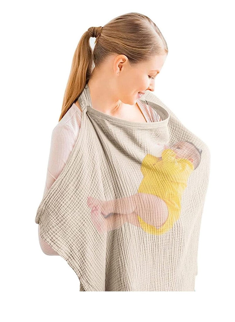 Gonice Breastfeeding cover, privacy cotton breast feeding cover cloak, 360 degree, breathable, comfortable breast feeding cover, with adjustable shoulder straps  - Image 5