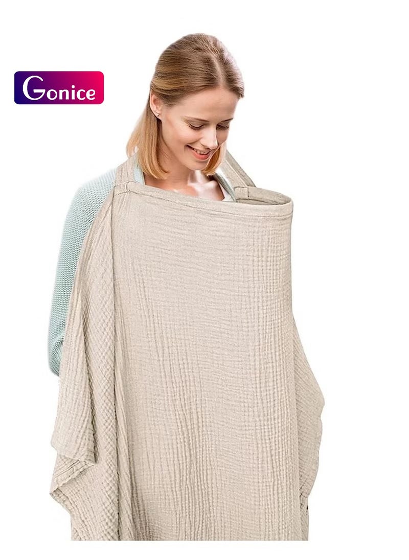 Gonice Breastfeeding cover, privacy cotton breast feeding cover cloak, 360 degree, breathable, comfortable breast feeding cover, with adjustable shoulder straps  - Image 1