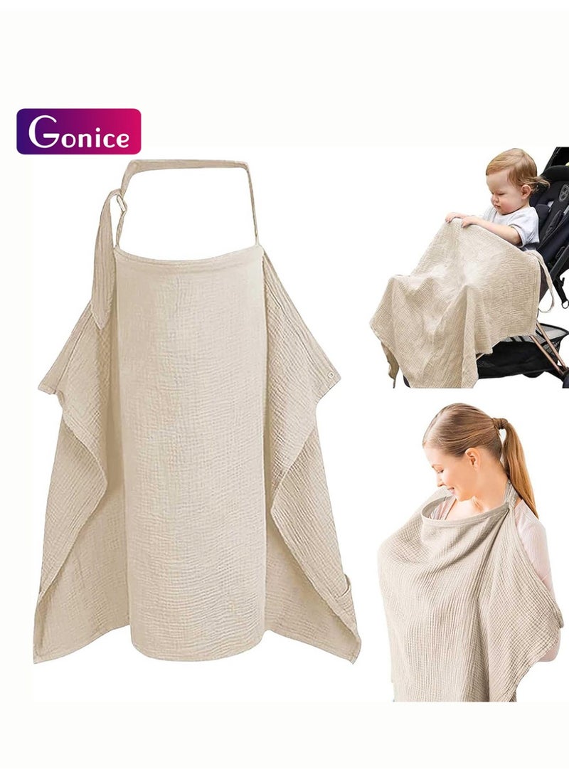 Gonice Breastfeeding cover, privacy cotton breast feeding cover cloak, 360 degree, breathable, comfortable breast feeding cover, with adjustable shoulder straps - Image 1