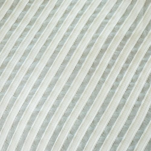 BUPIRD King Size Comforter Set Sage Green Striped 100% Soft Washed Microfiber Jacquard 3 Pieces Striped Bedding Sets Green White Comforter for All Seasons and 2 Pillowcases Comfort Breathable - Image 5