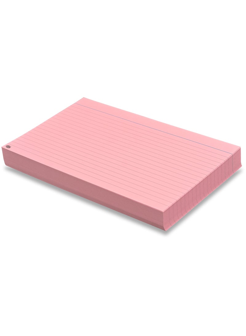 FIS بطاقات تسجيل FIS® المسطرة أو بطاقات الفهرسة، الحجم: 8"x5" بوصات (203x127 مم)، مسطرة من الجانبين، 180 جرام/متر مربع، 100 ورقة لكل عبوة، عبوة من 3 قطع، لون وردي-FSIC85-180PI-3 - Image 2