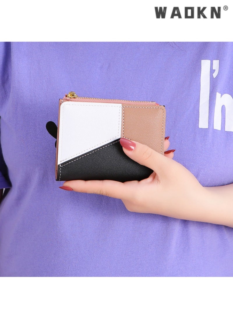 WAOKN Trendsetting Korean-Style Women's Short Wallet with Convenient Zipper Closure Design, Simple & Chic, Easy to Organize, Highlighting Female Elegance and Charm（Black）  - Image 3
